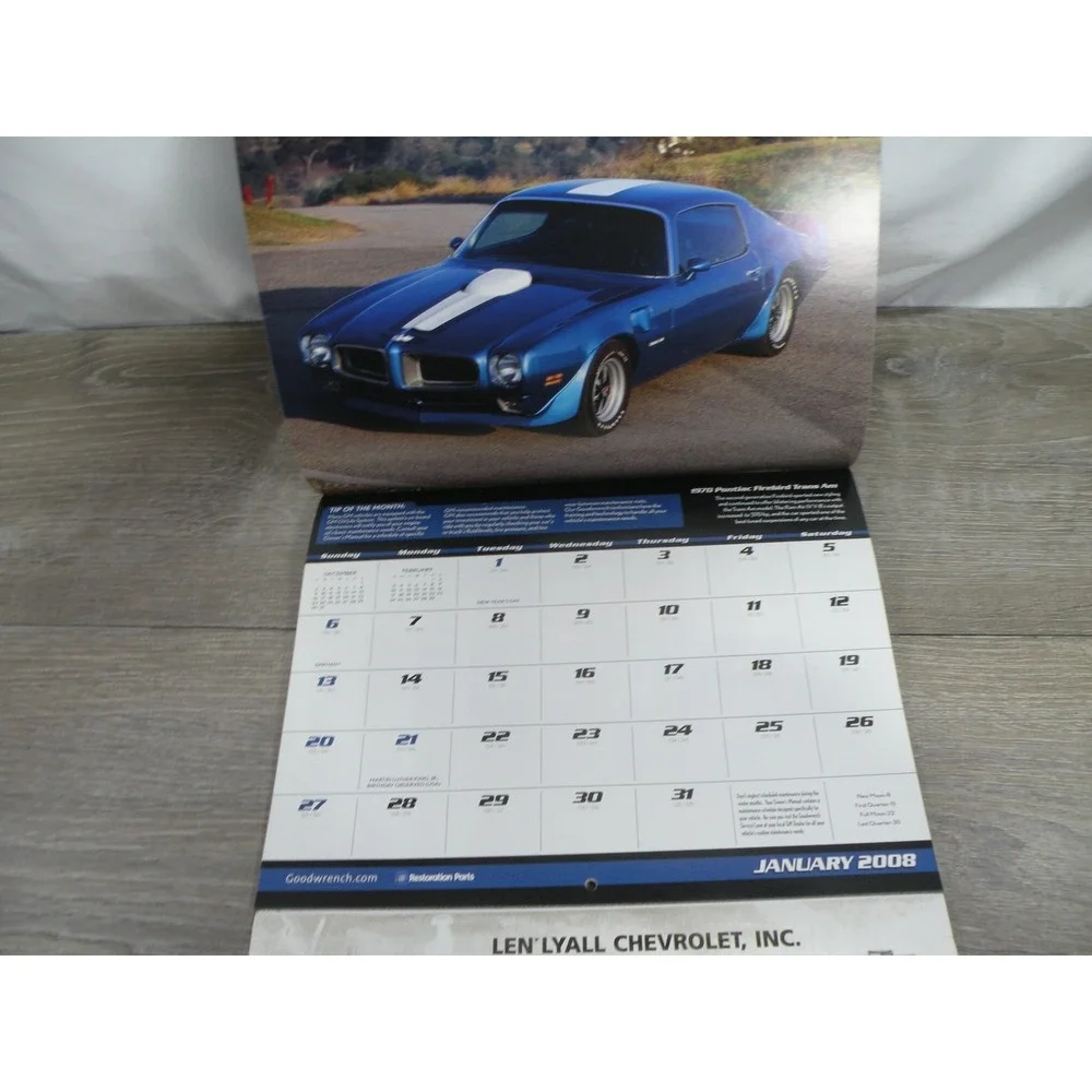 2008 Muscle Cars Calendar GM Len'Lyall Chevrolet Automobilia Vintage Classic Car